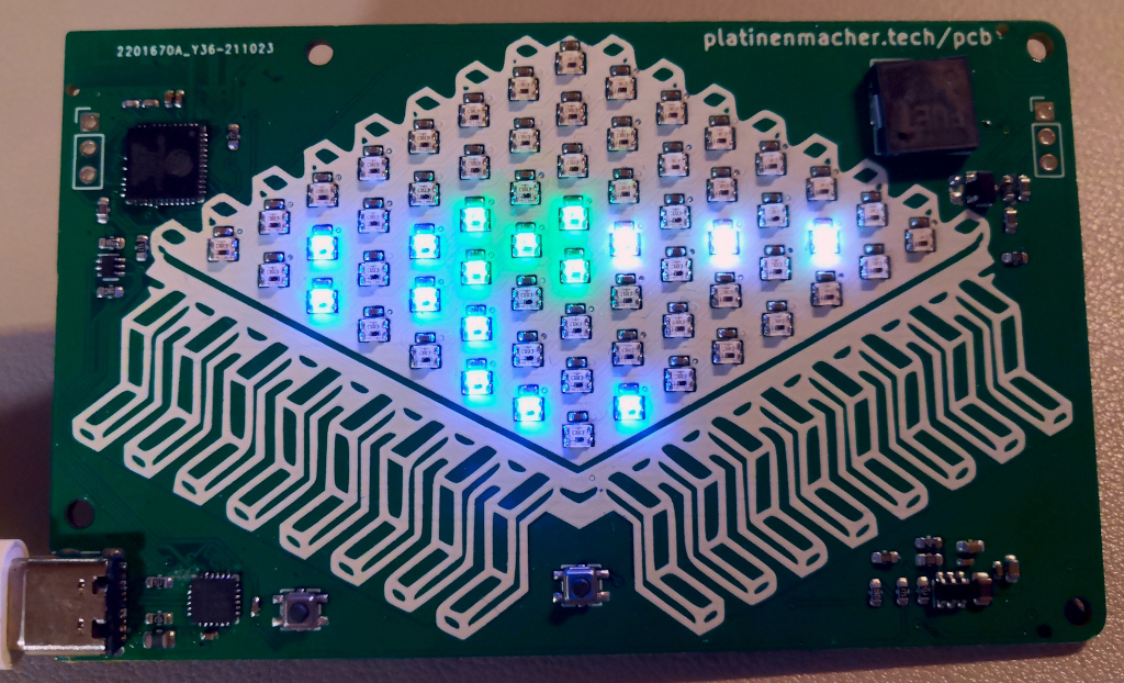 PCB Projekt mit leuchtendem LED Array